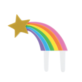 rainbow shooting star cake topper
